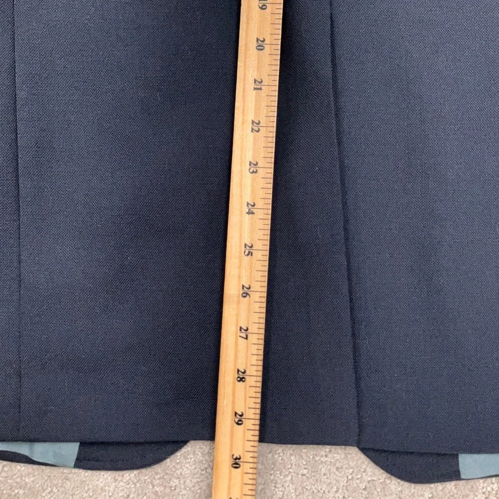 Stafford Blazer Mens 46S Navy Blue Gold Button Wool Preppy Traditional 2-Button